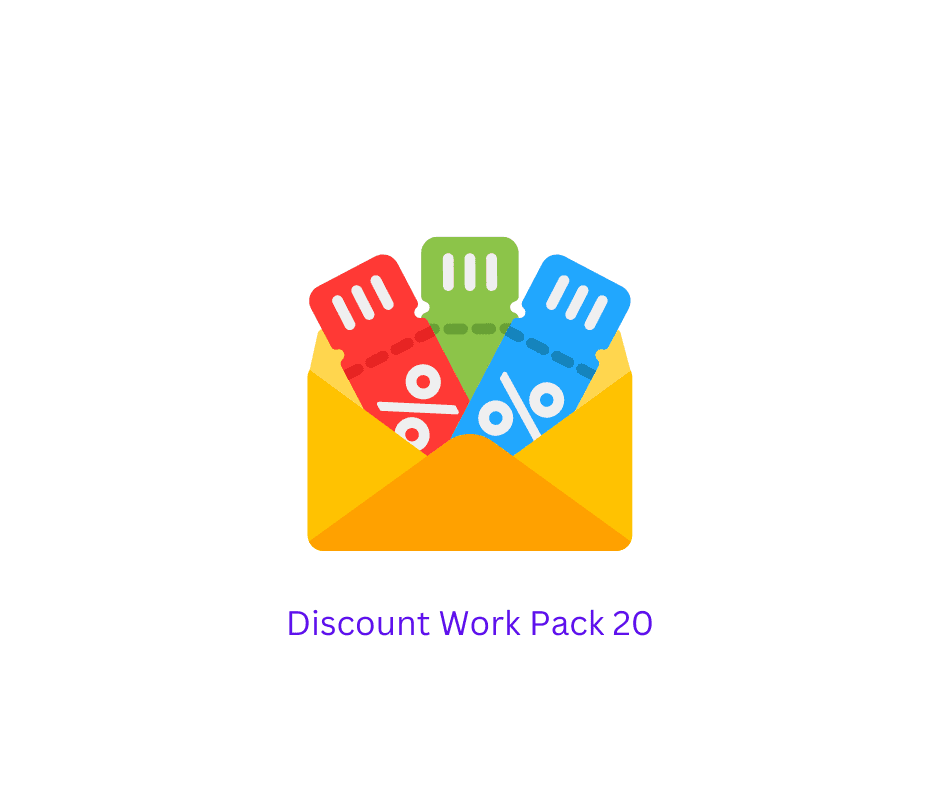 Discount Work Pack 20 Hours Discount Work Pack 20 Hours